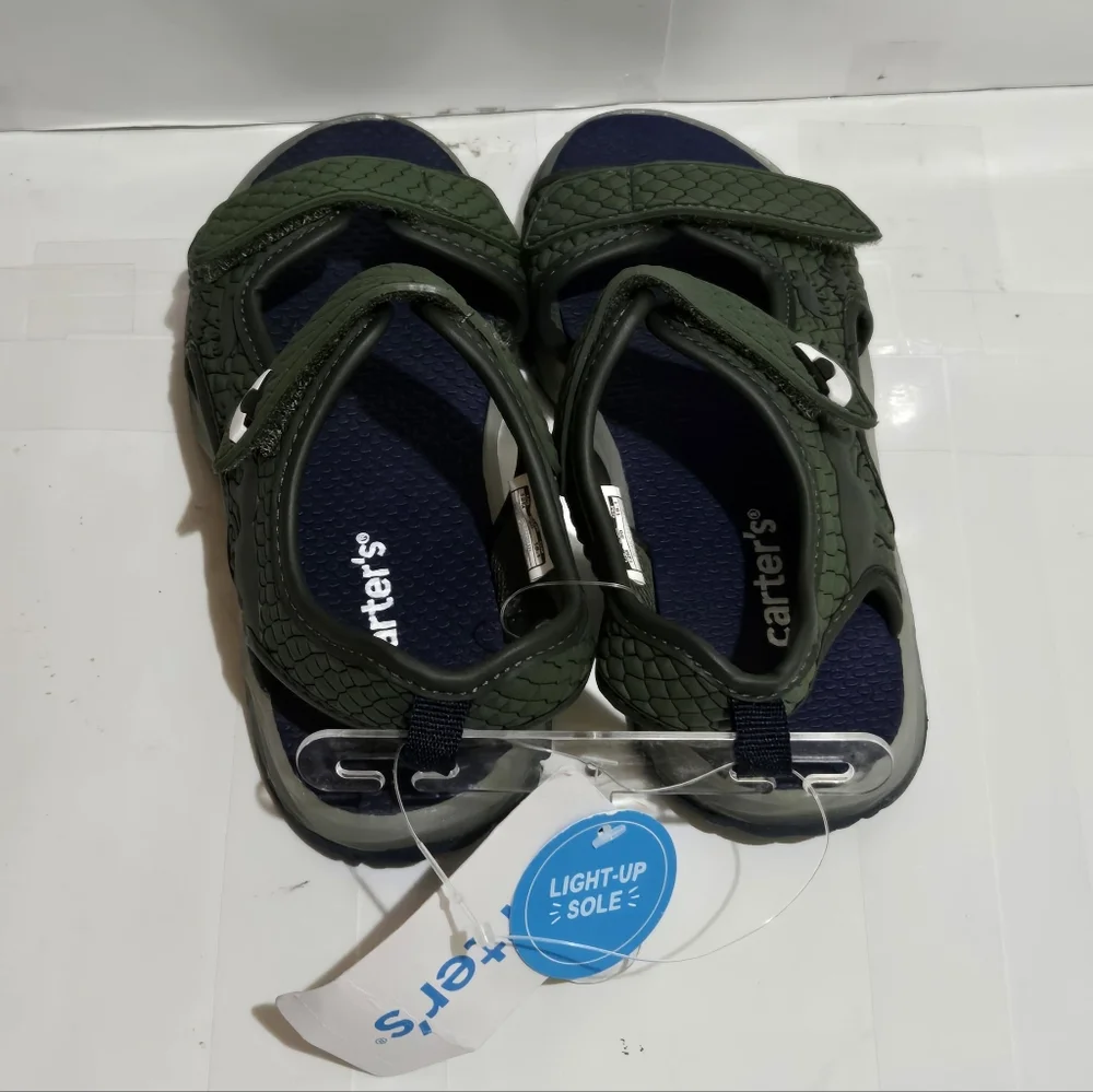Dinosaur Green Light‎ Up Outsole Kids Sandals